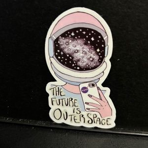 THE FUTURE IS OUTER SPACE QUOTE STICKER